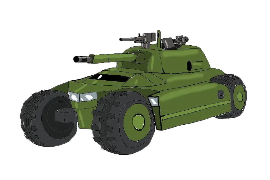 Cartoon Green Armored Tank Illustration