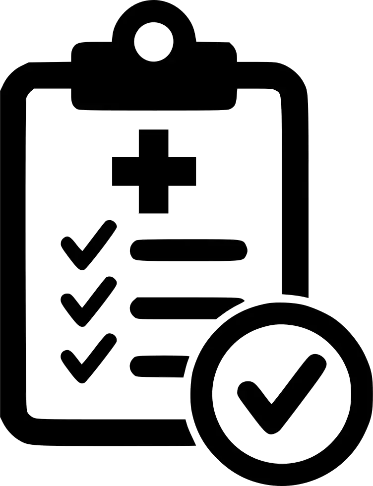 Medical Checklist Icon in Black Outline