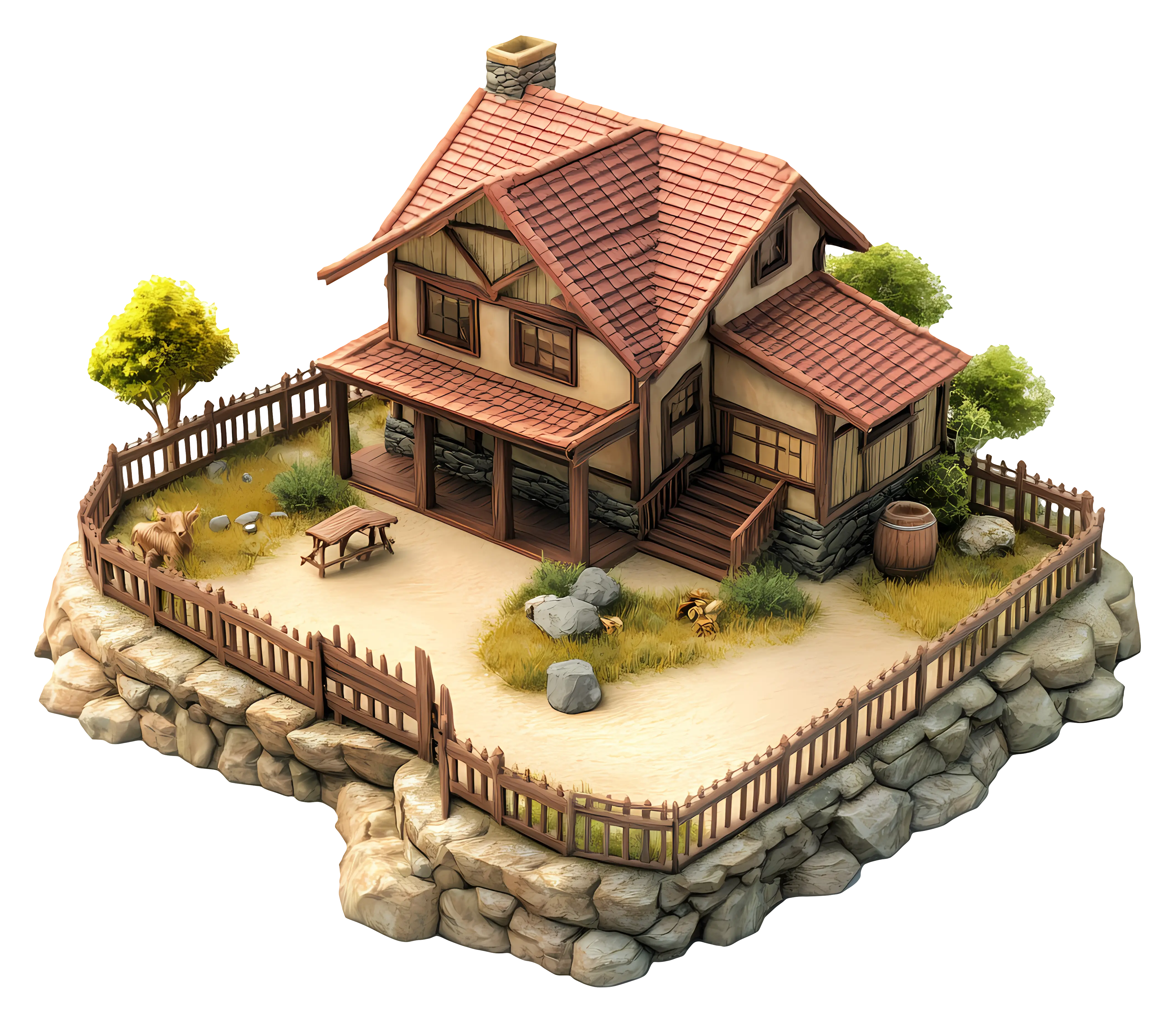 Country house with fence
