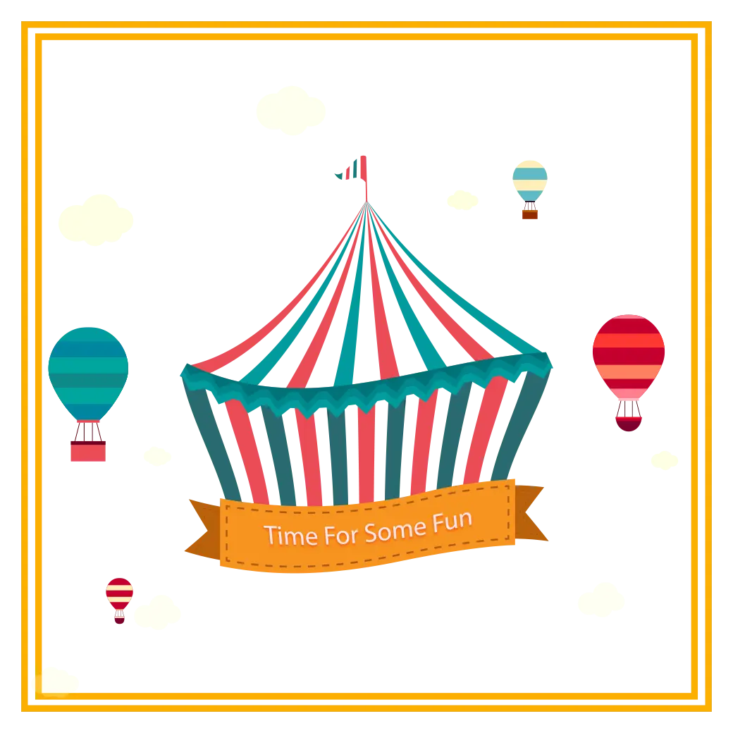 Circus Tent with Decorative Hot Air Balloons