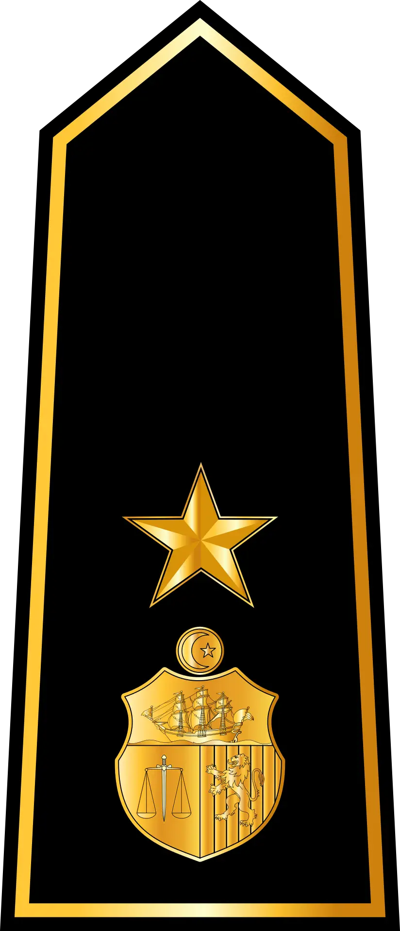 Gold and Black Military Rank Badge