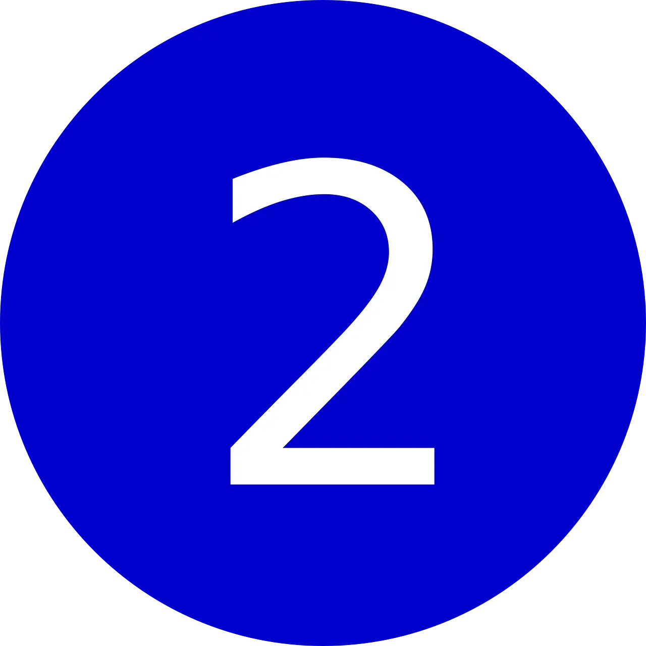 Blue Number Two Icon