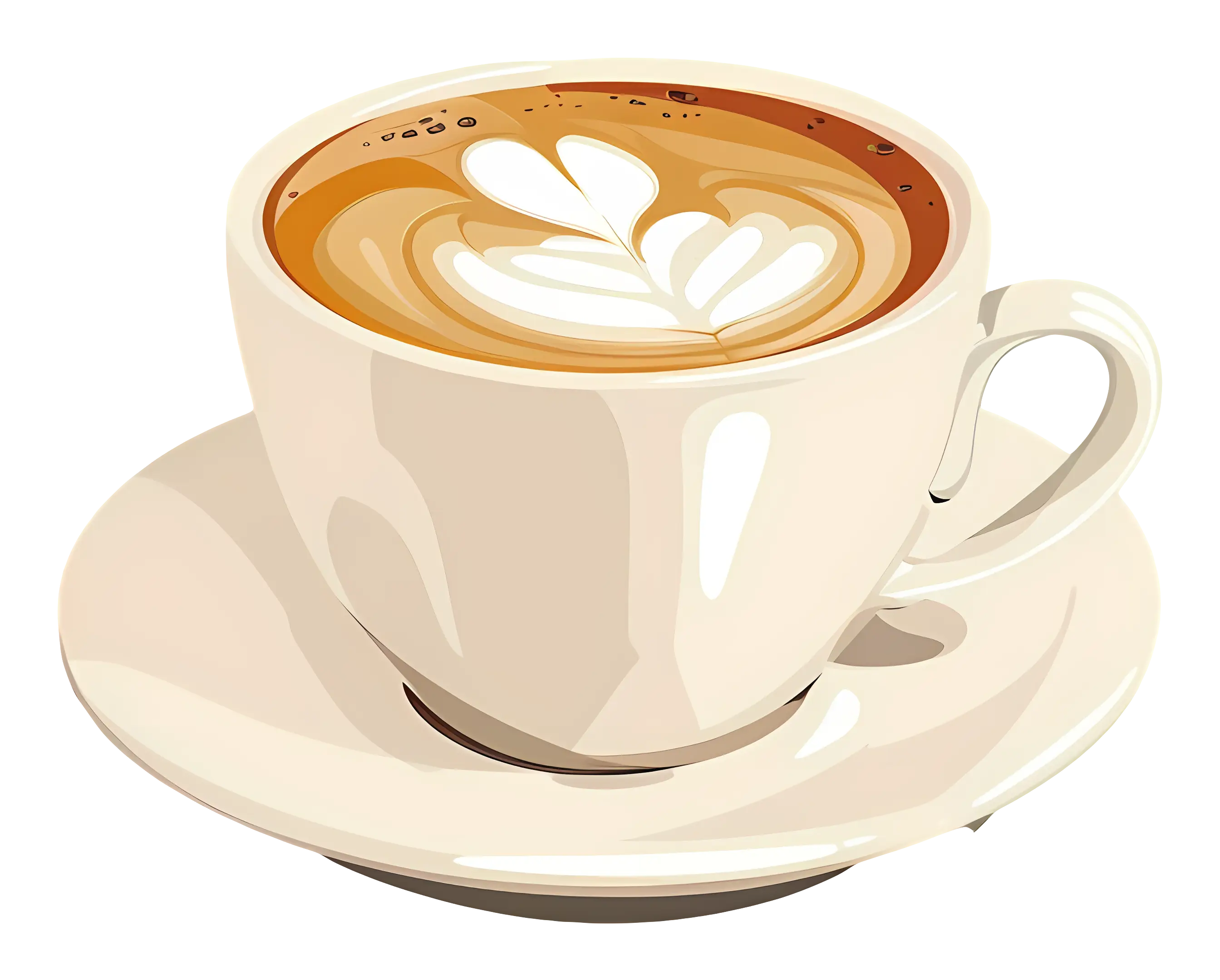 Coffee Cup with Heart Latte Art