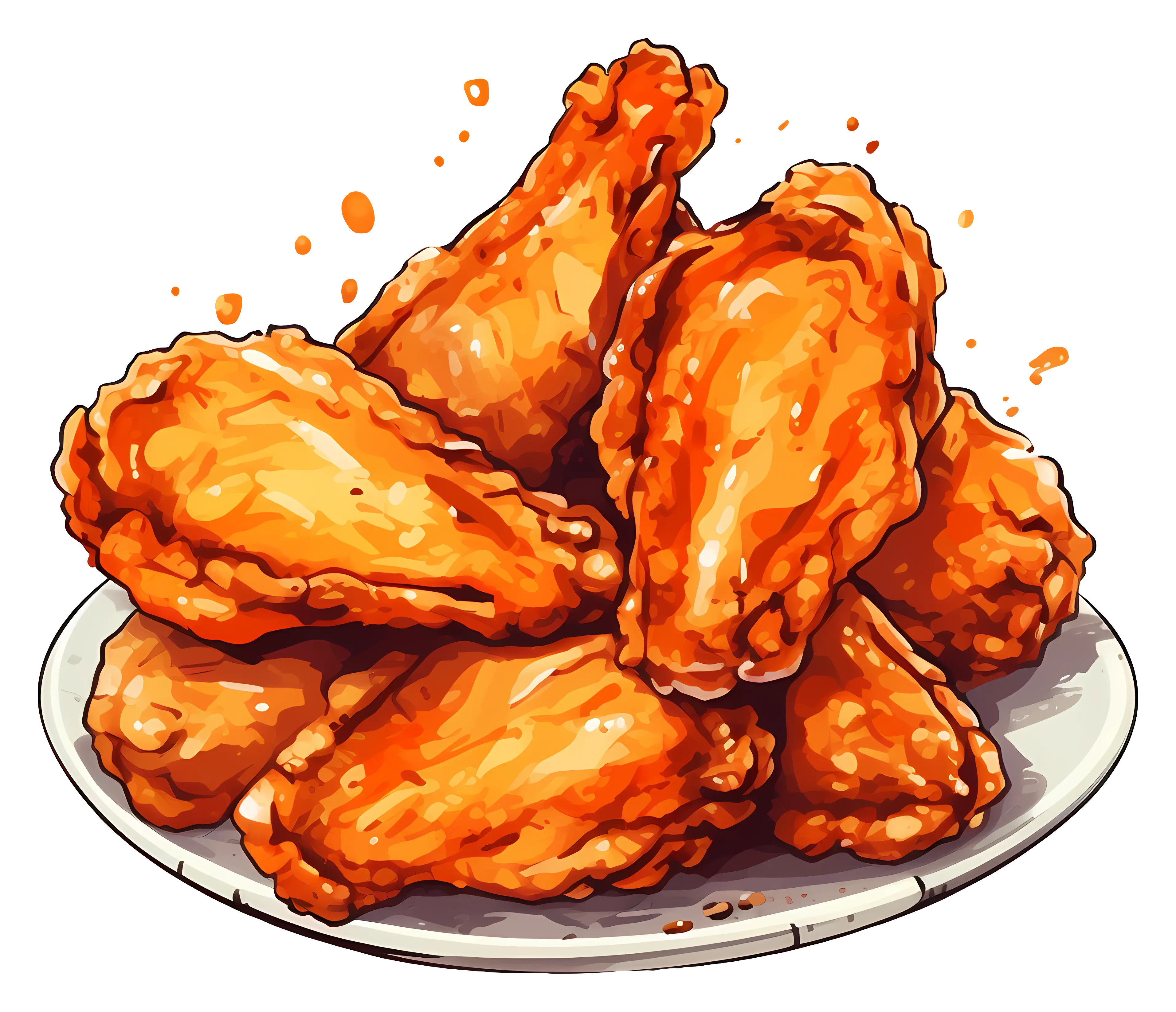 Crispy Golden Chicken Wings on Plate