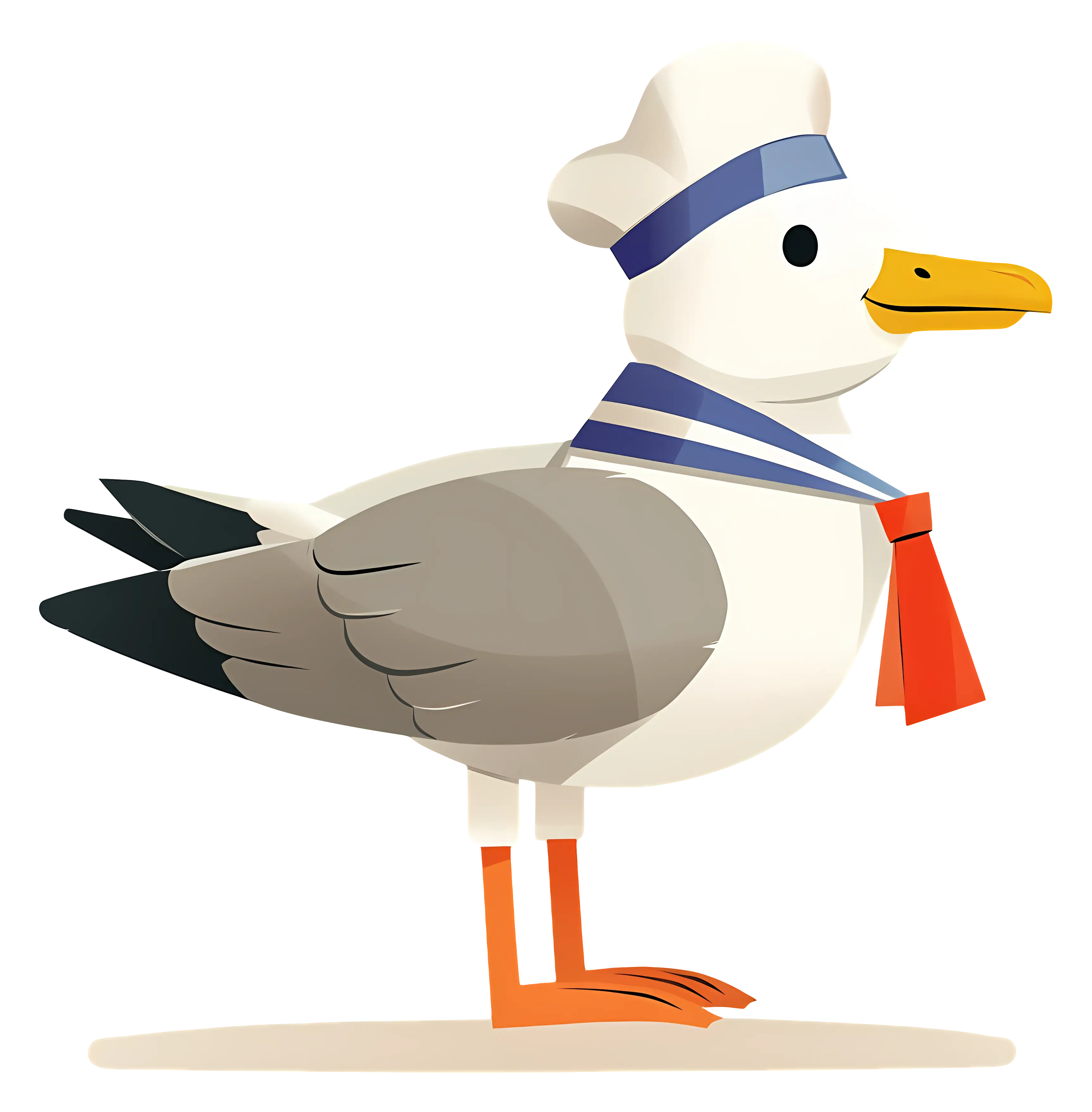 Seagull in Sailor Outfit