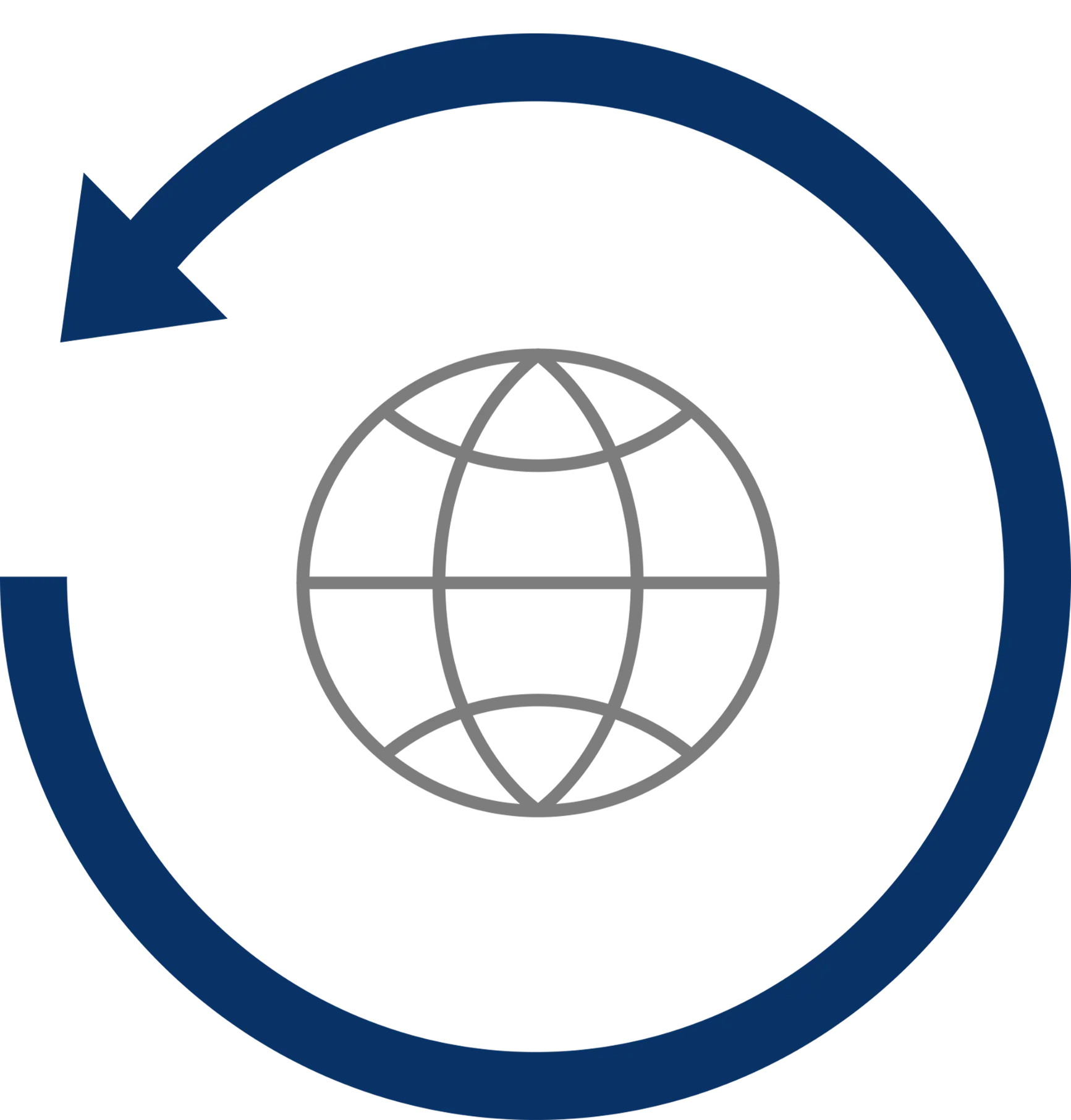 Globe with Circular Arrow