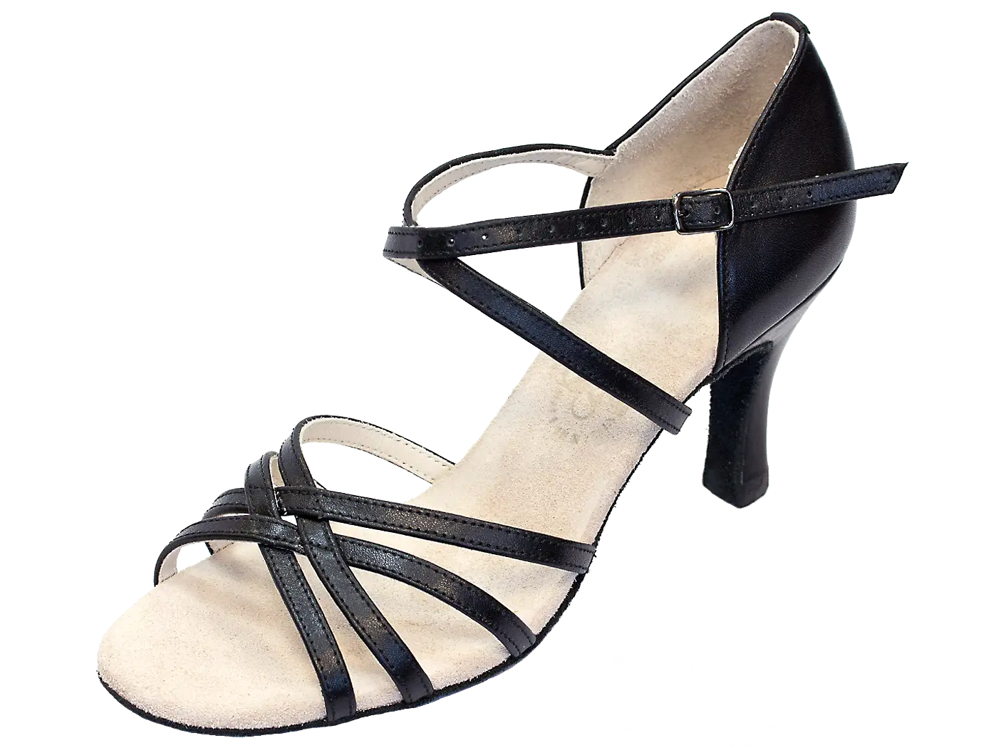 Stylish Black Strappy High-Heeled Shoe