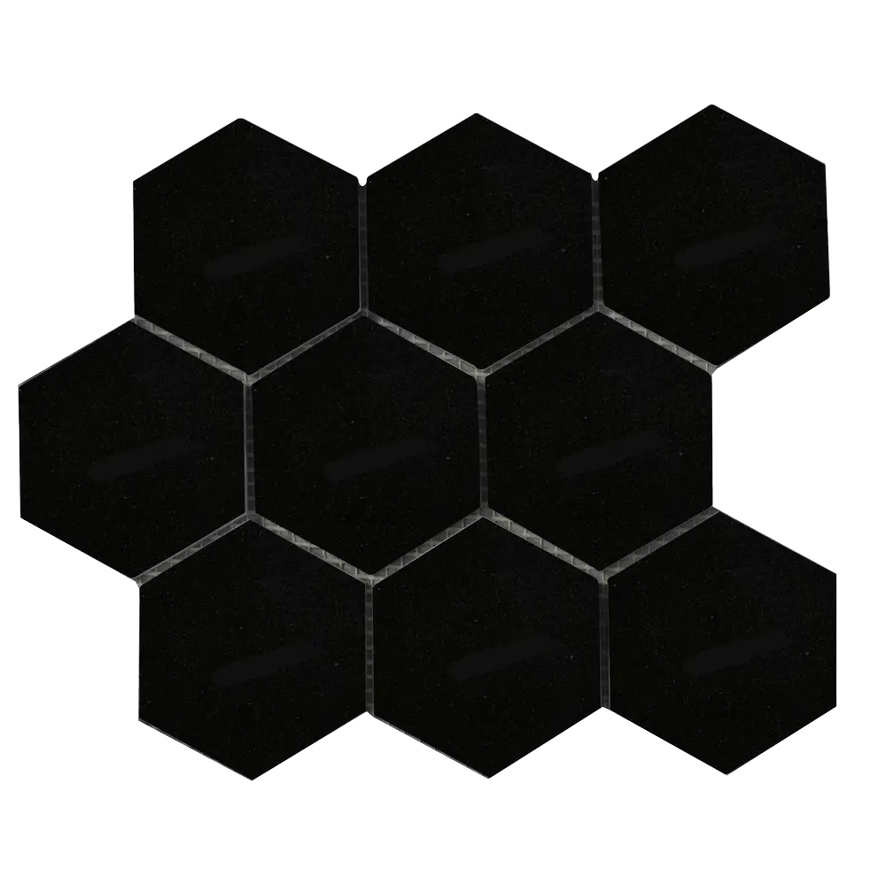 Black Hexagonal Tile Design