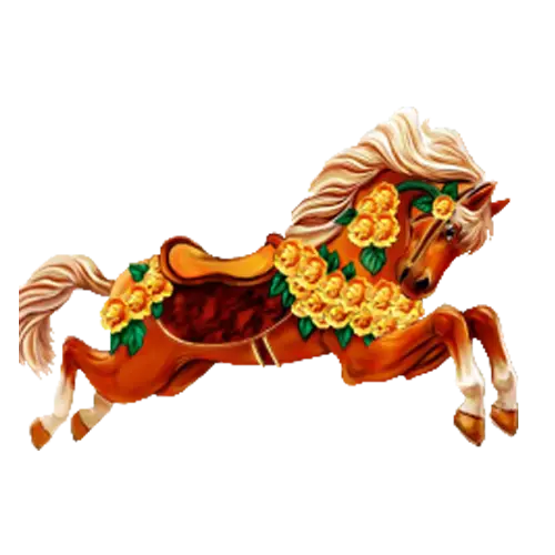 Decorative Carousel Horse with Golden Flowers