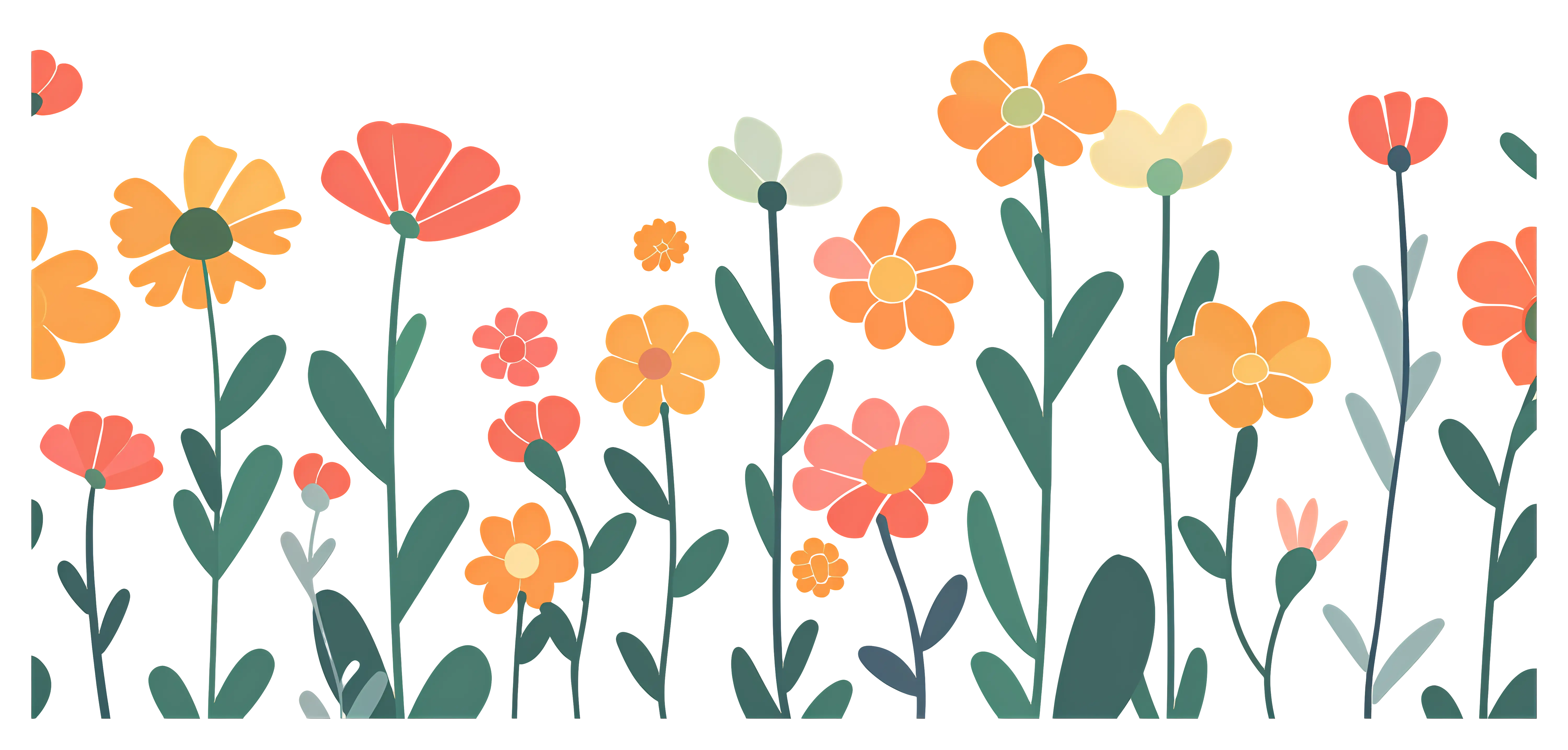 Colorful Spring Flowers Illustration