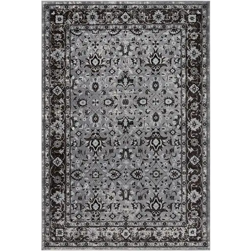 Ornate Gray Carpet with Intricate Patterns