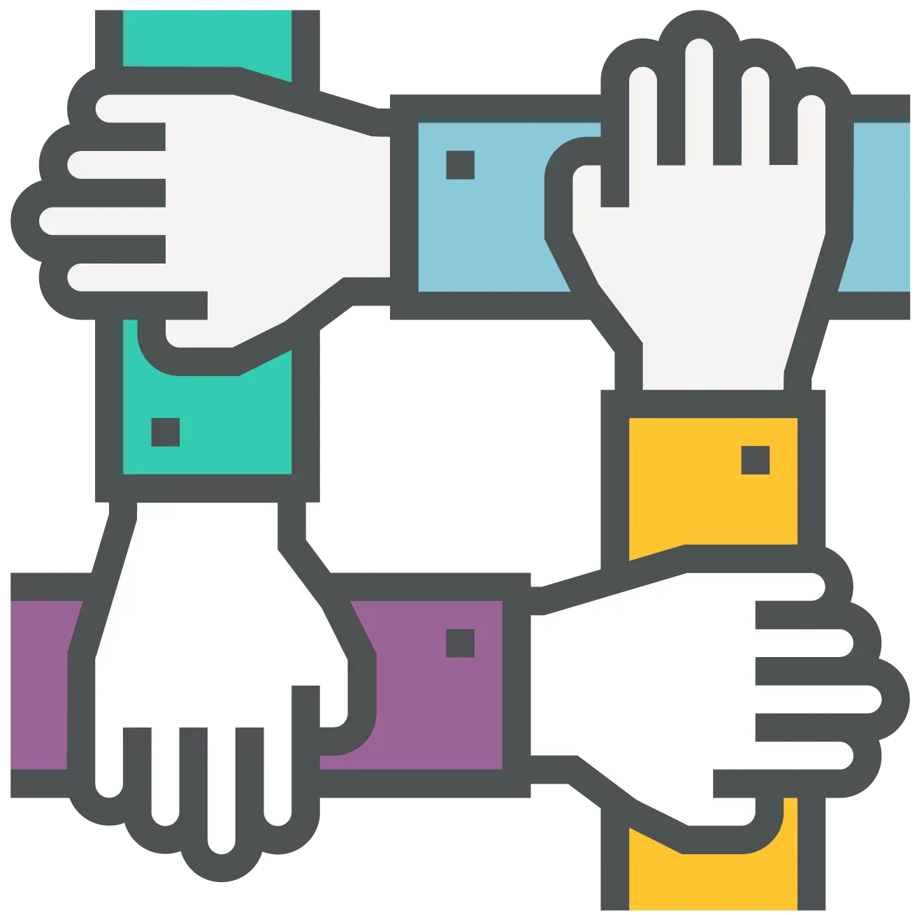 Hands Joined Illustration Representing Teamwork