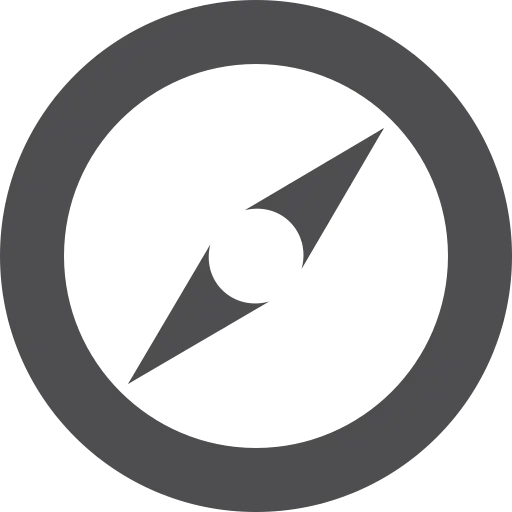 Minimalist Gray Compass Icon for Navigation