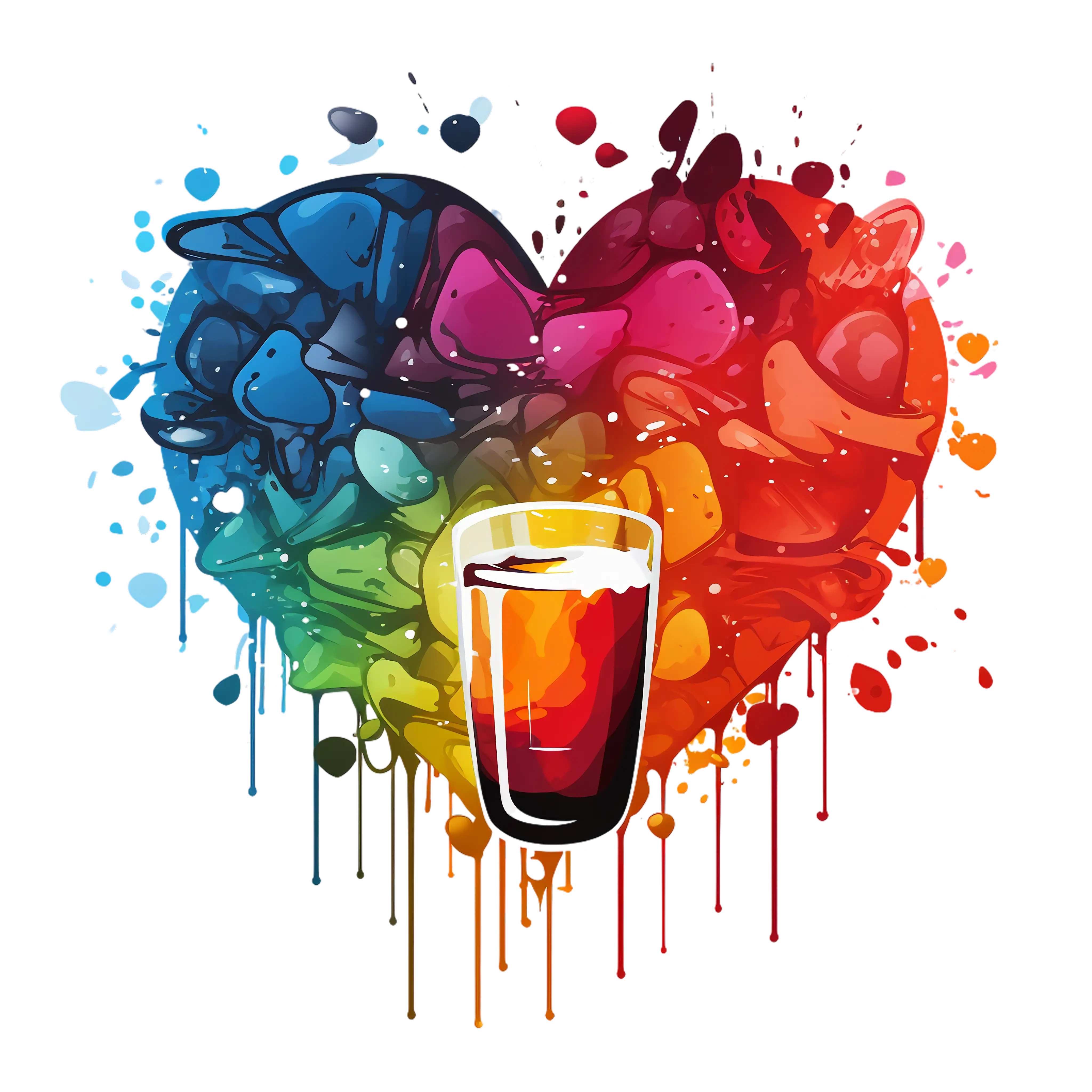 Colorful Heart with Drink