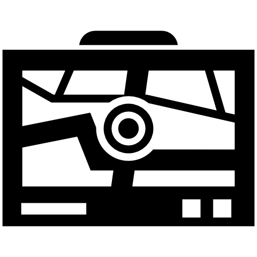 GPS Navigation Icon with Map Display