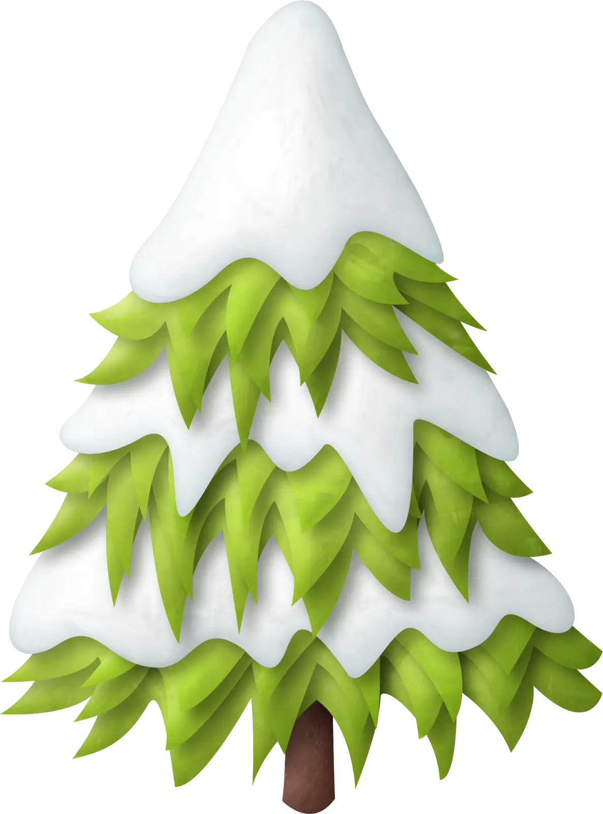 Snow-Covered Christmas Tree Illustration