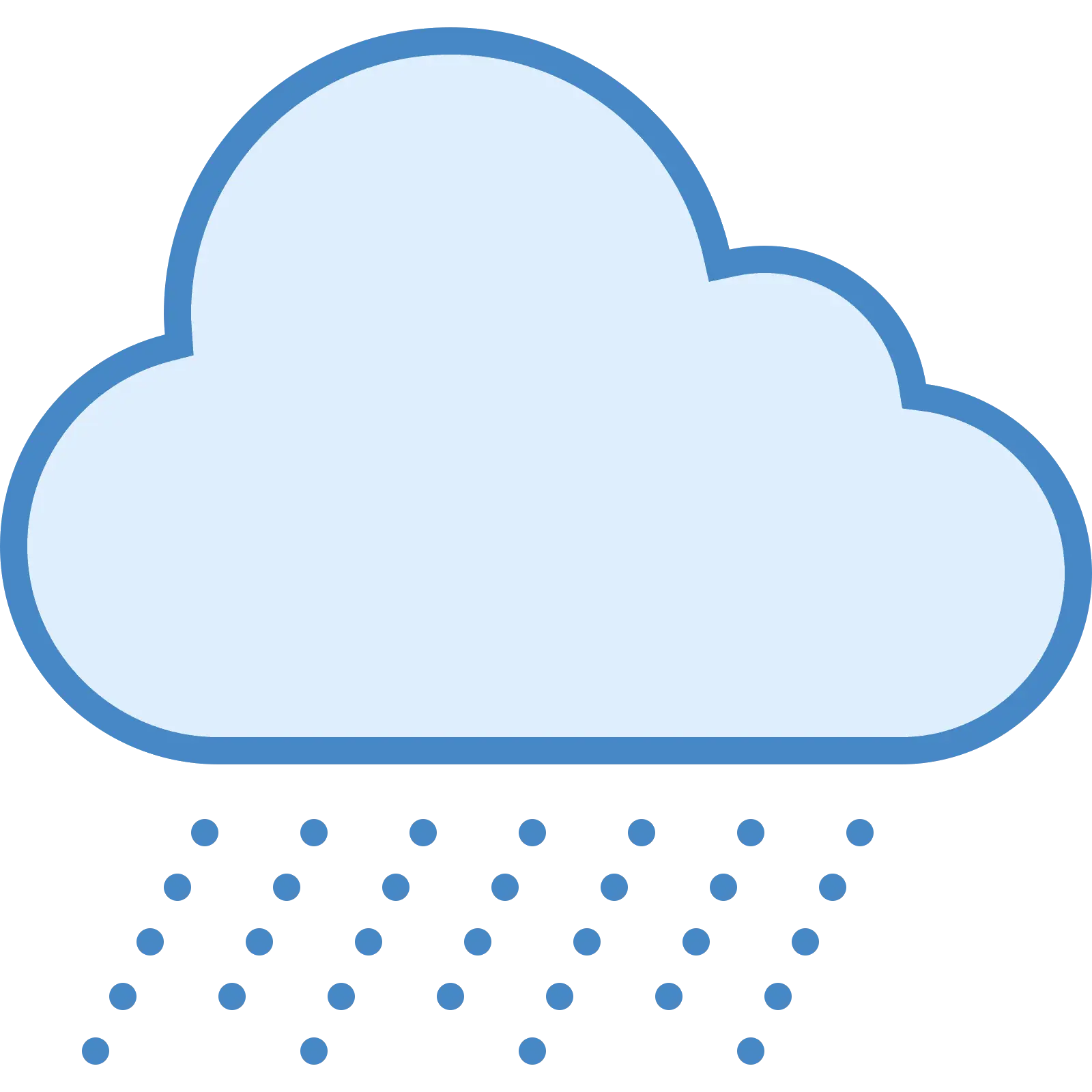 Blue Cloud with Rain Drops Illustration