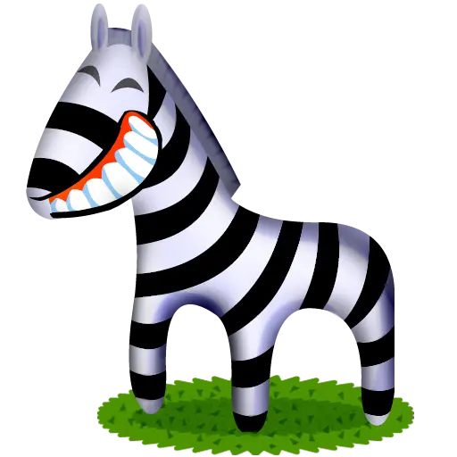 Smiling Cartoon Zebra on Grass