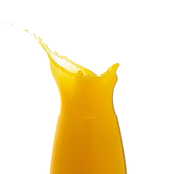 Yellow Liquid Splashing from Bottle