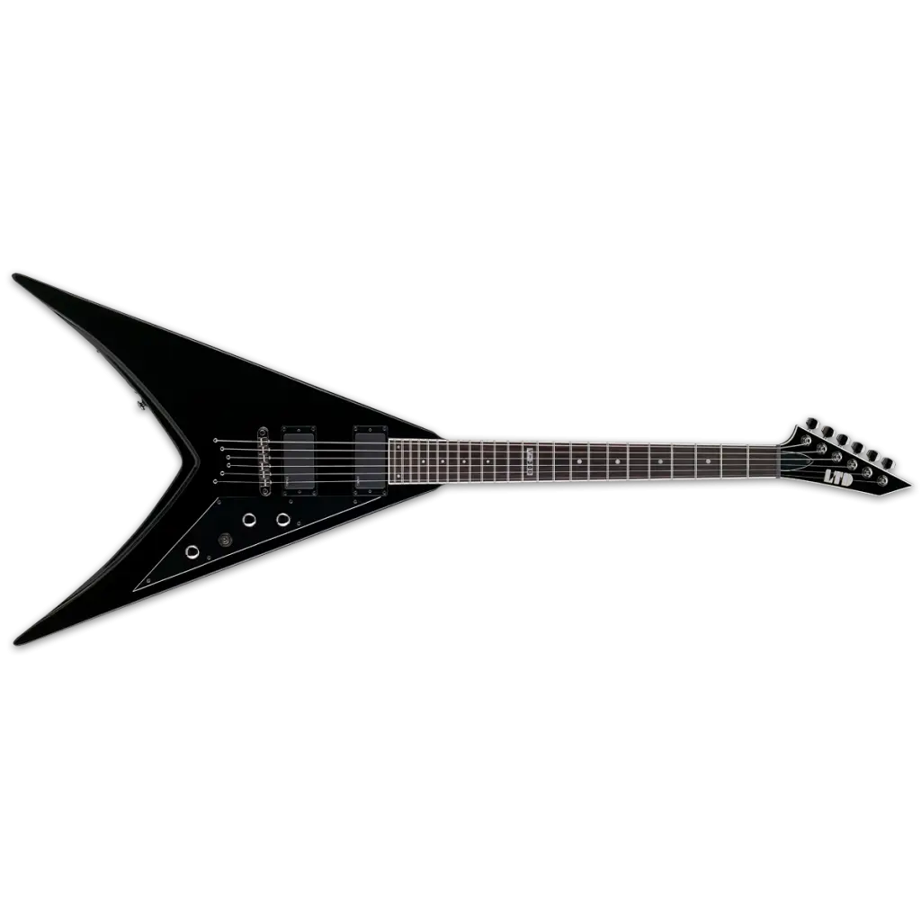 Black V-Shaped Electric Guitar for Performances