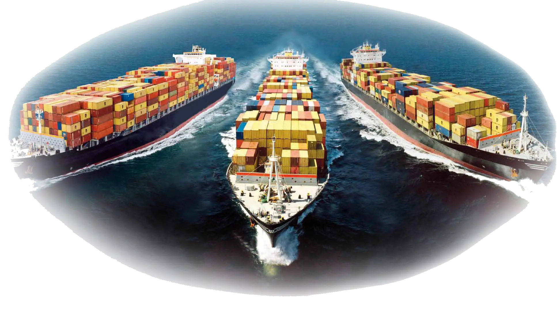 Large Container Ships in the Sea