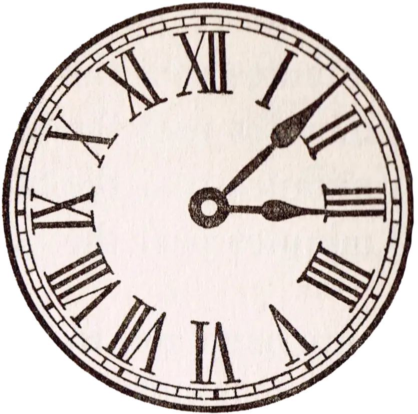 Vintage Clock with Roman Numerals