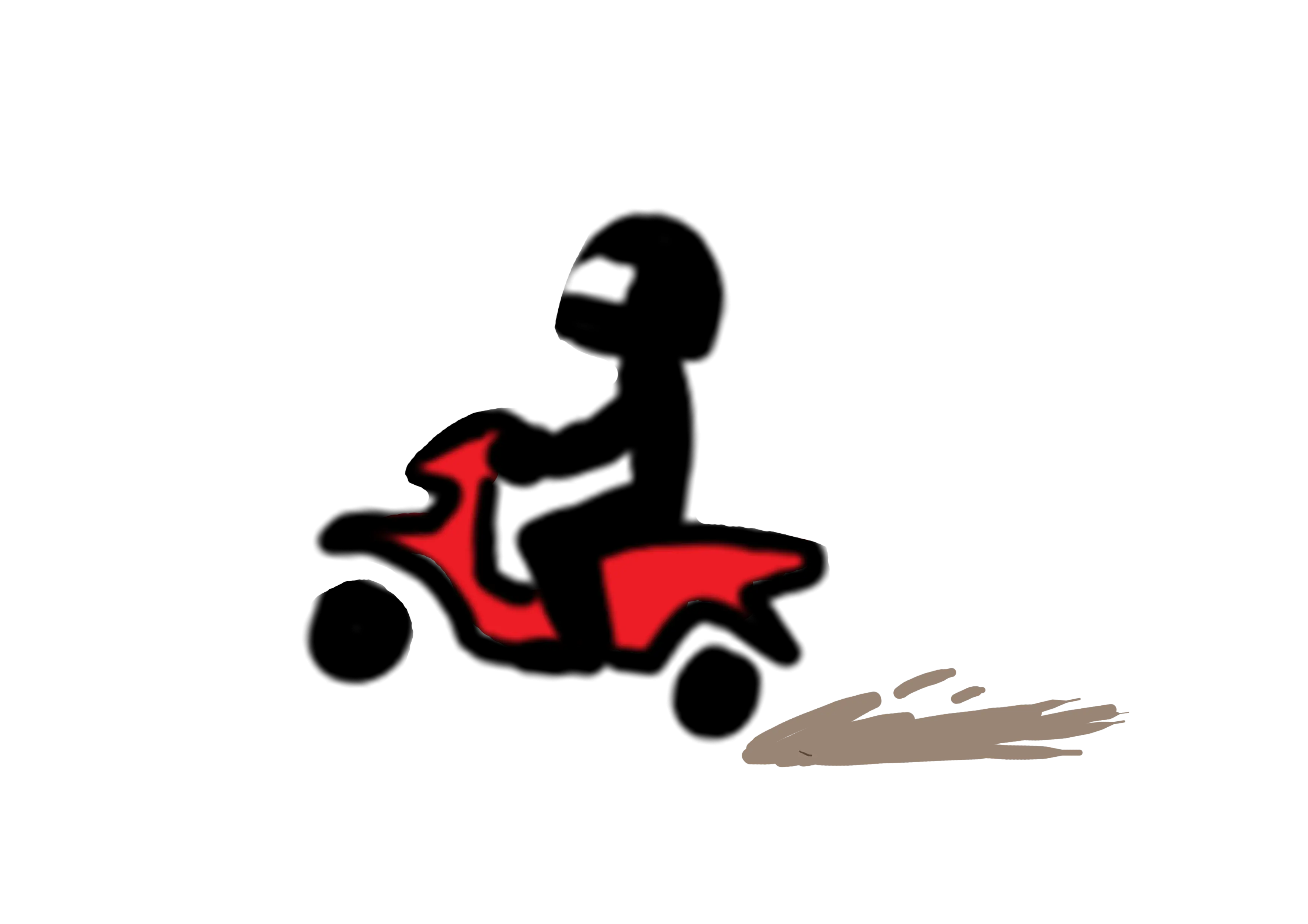 Cartoon Scooter with Rider