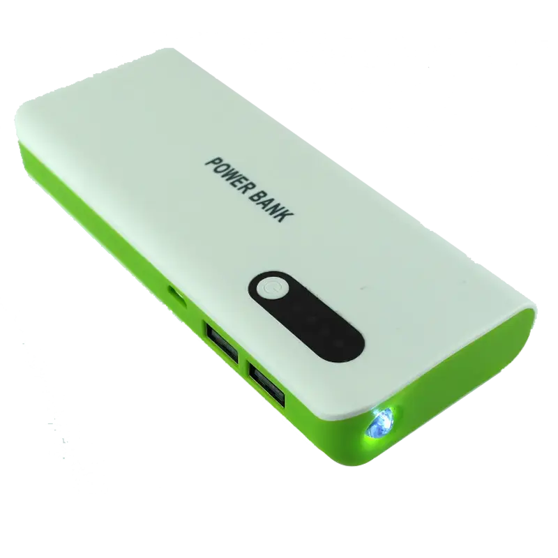 Green and White Power Bank with LED Light