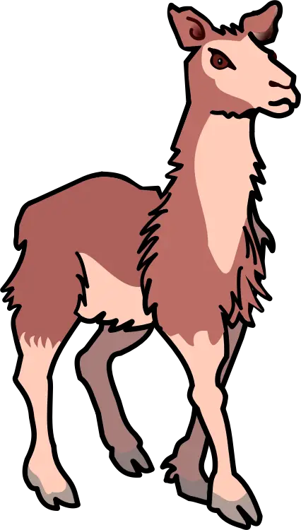 Cute Cartoon Llama Illustration