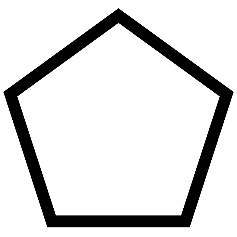 Black Pentagon Geometric Shape Outline