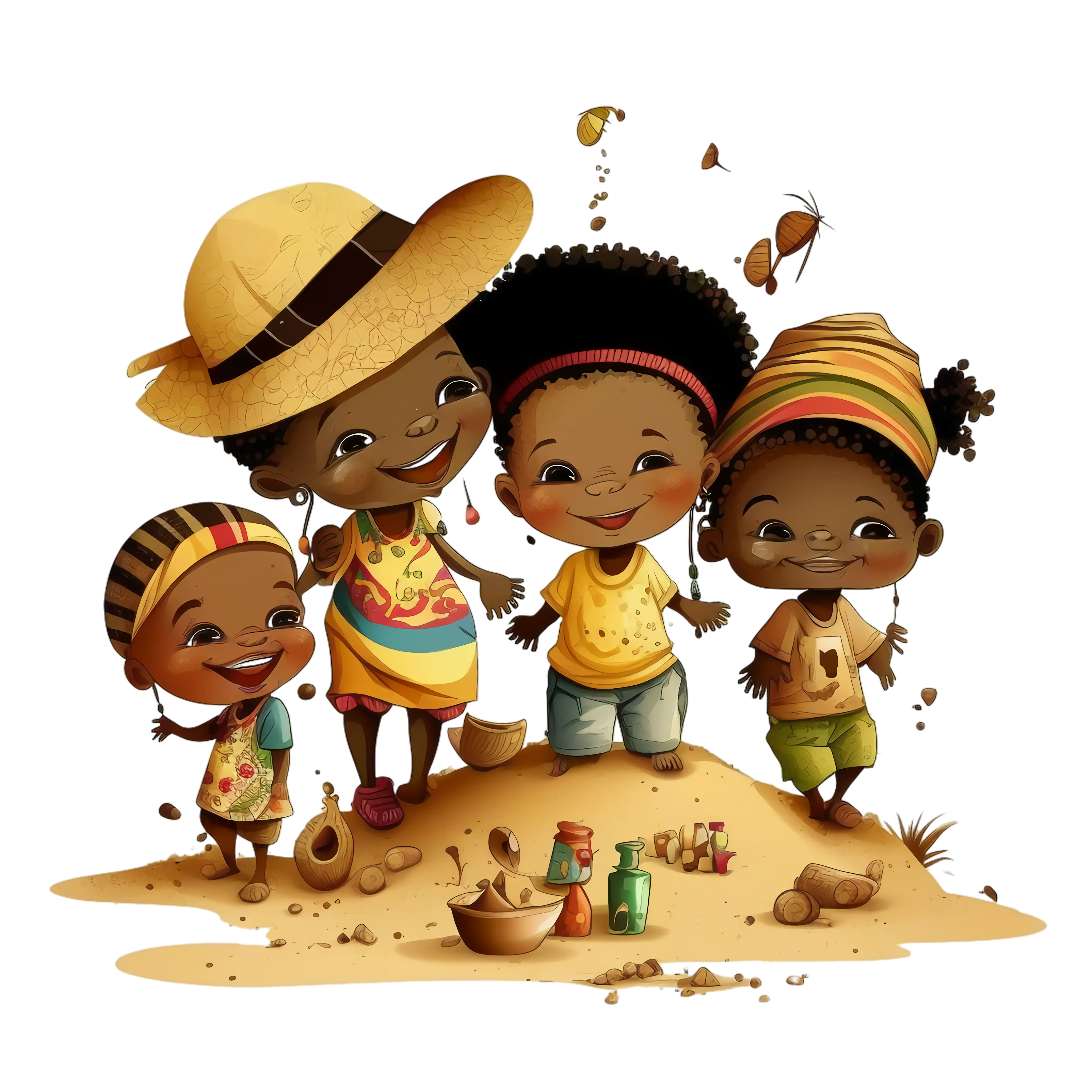 Happy Children Playing Outdoors
