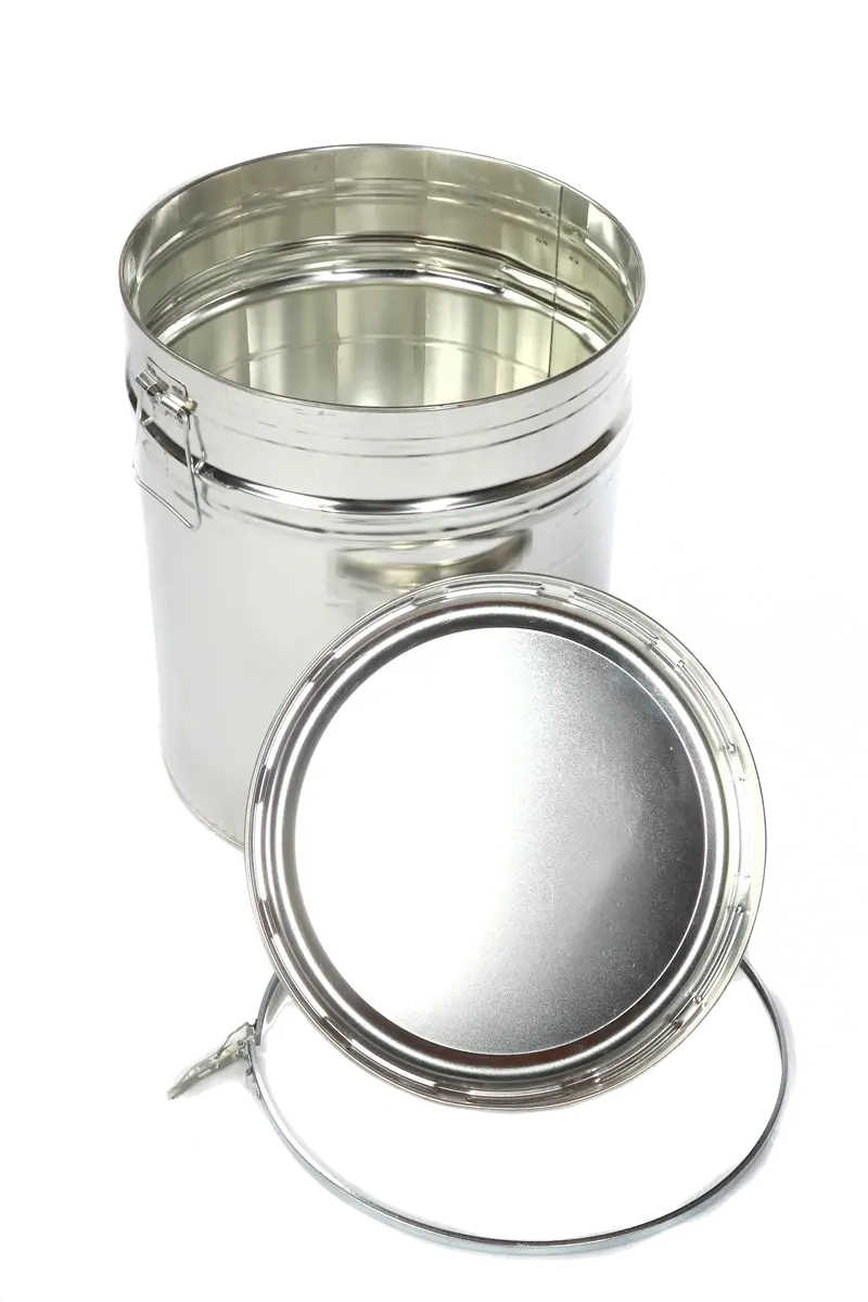 Shiny Metal Bucket with Lid