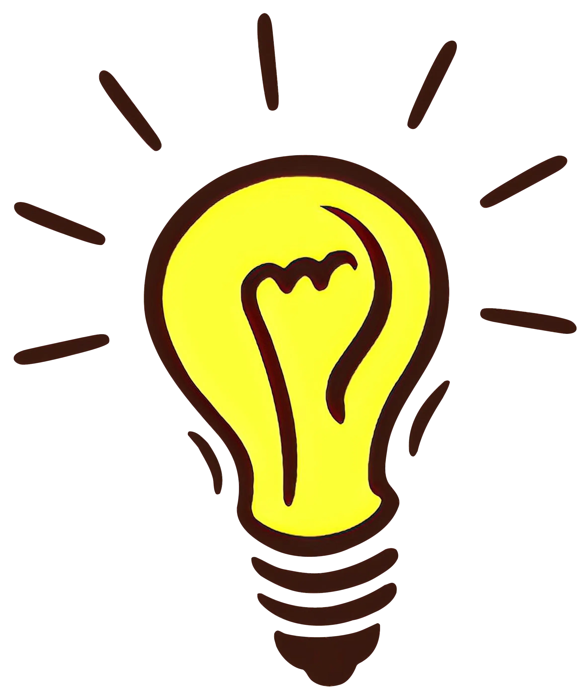 Yellow Light Bulb Representing Bright Idea