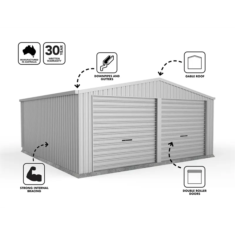 Metal Double Door Garage