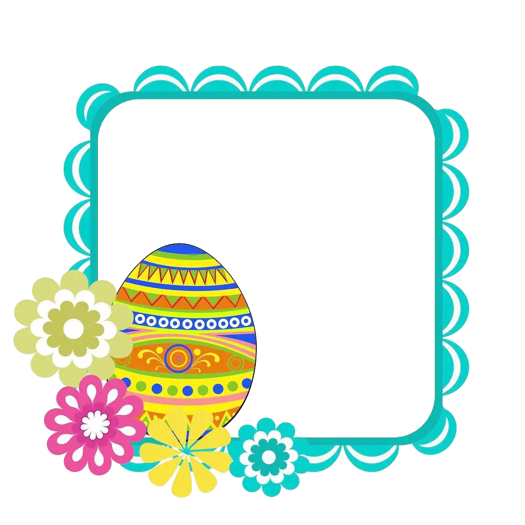 Colorful Easter Egg with Flowers