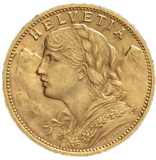 Swiss Coin Featuring Helvetia