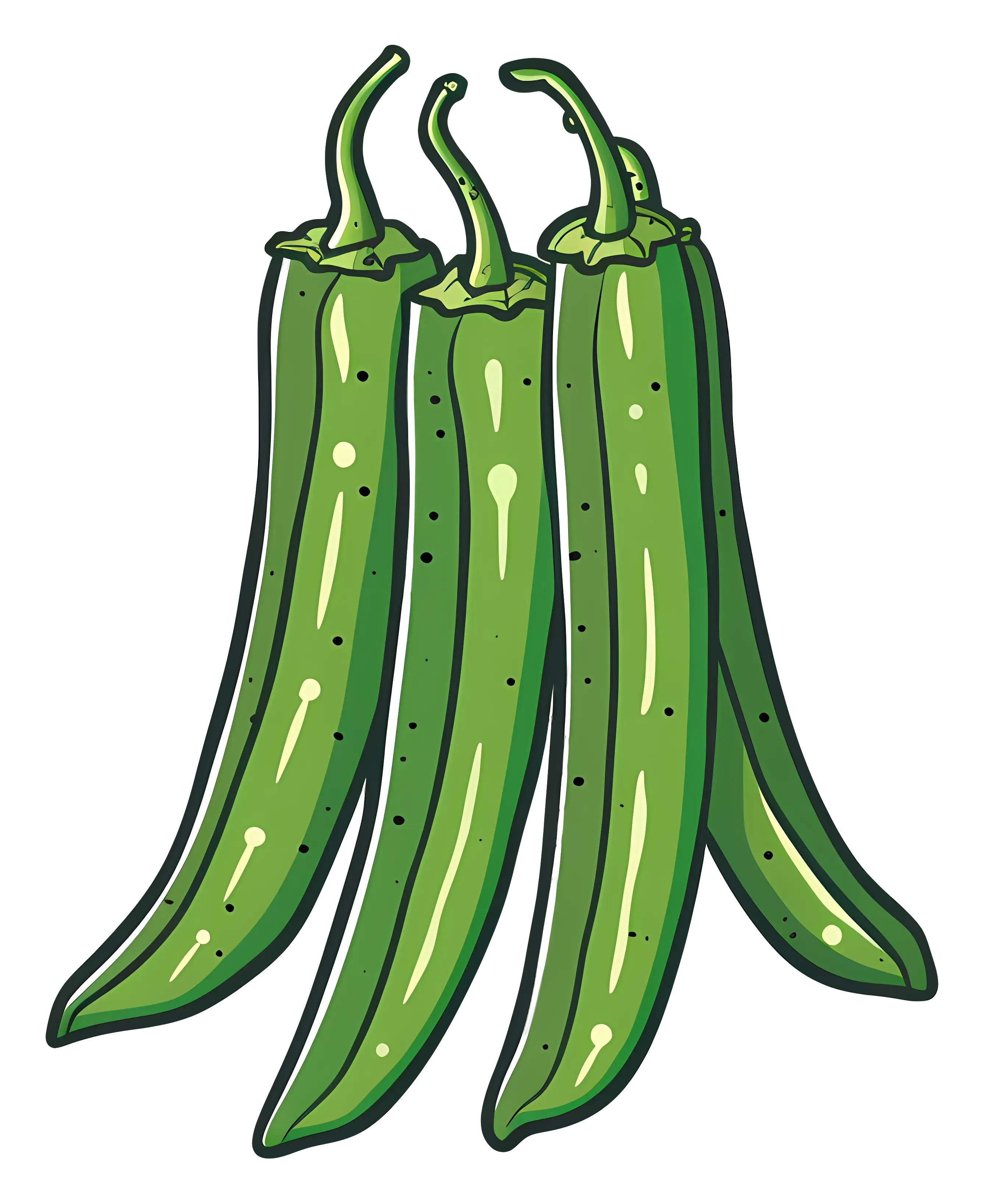 Spicy Green Chili Peppers Illustration