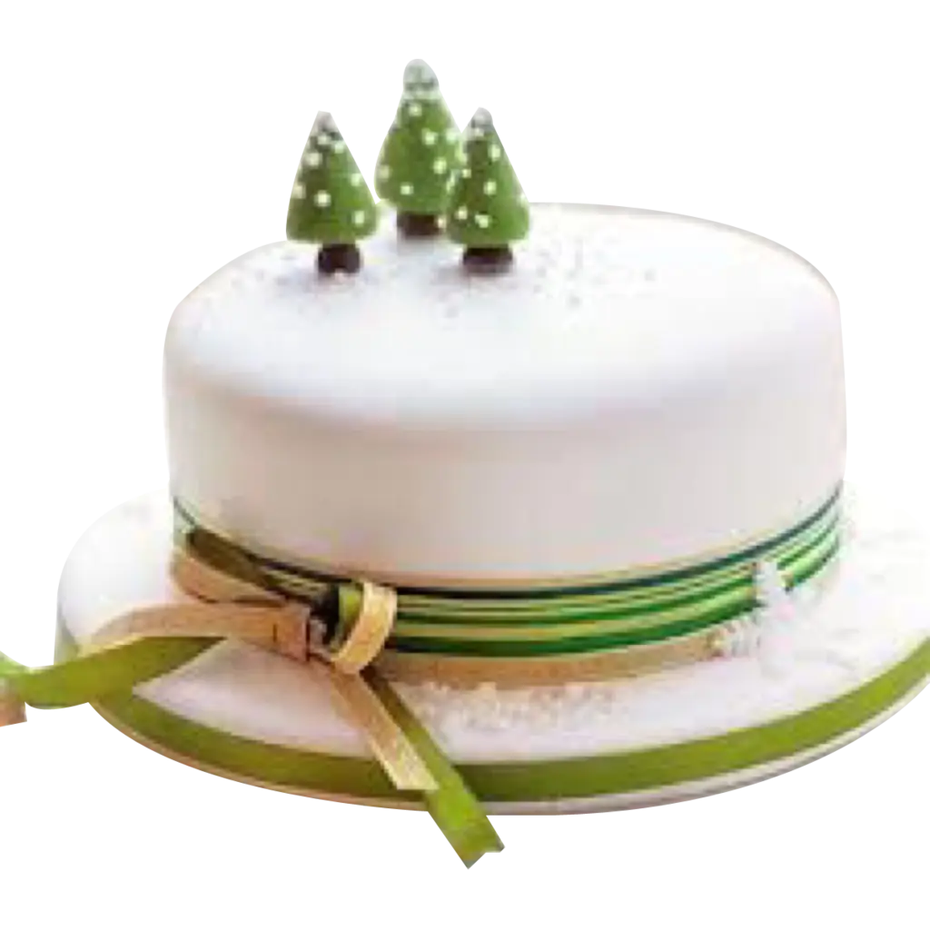 Decorated White Cake