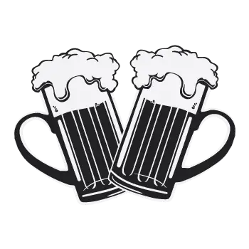 Illustration of Two Beer Mugs with Foam
