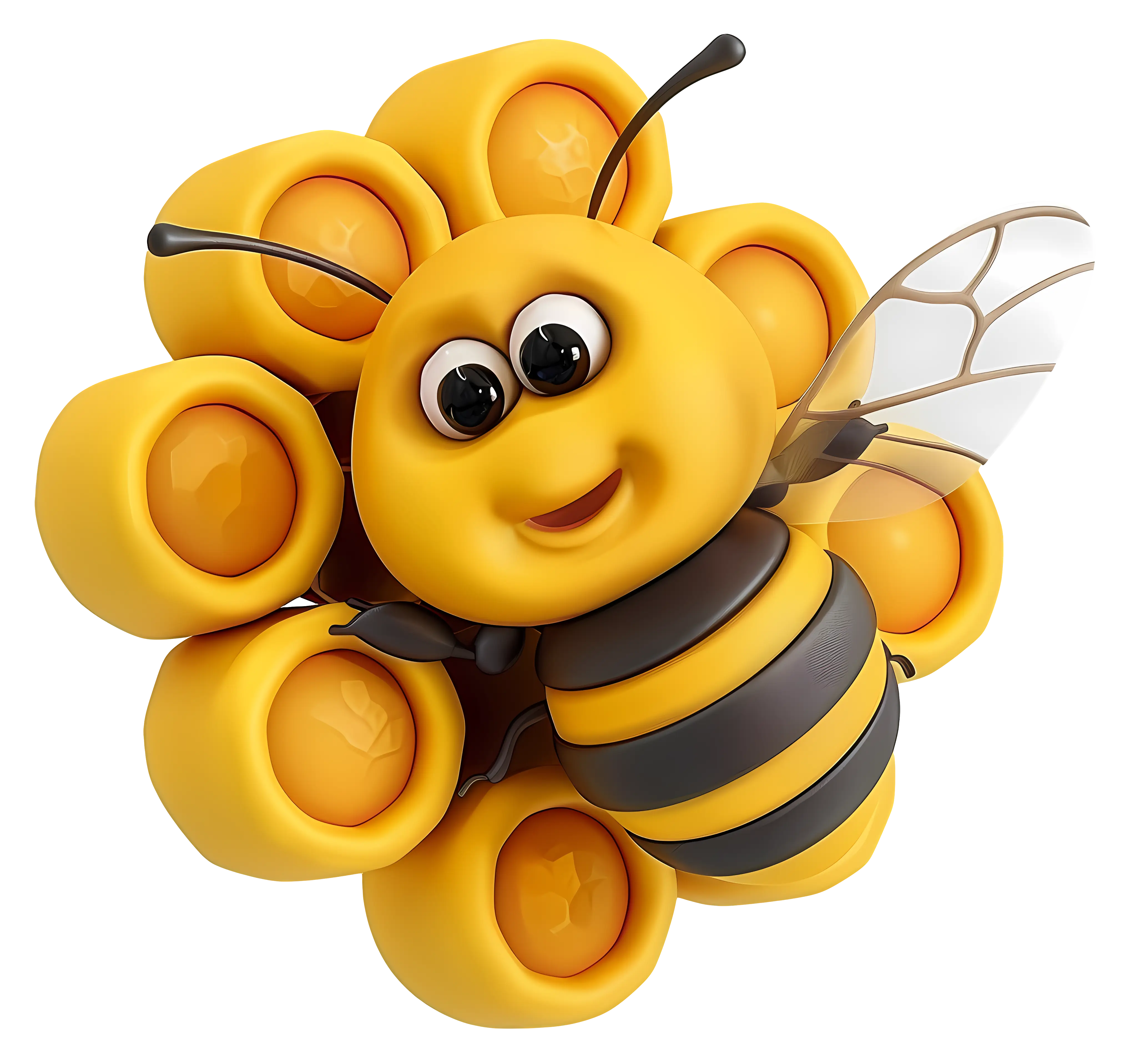 Adorable Bee with Honeycomb