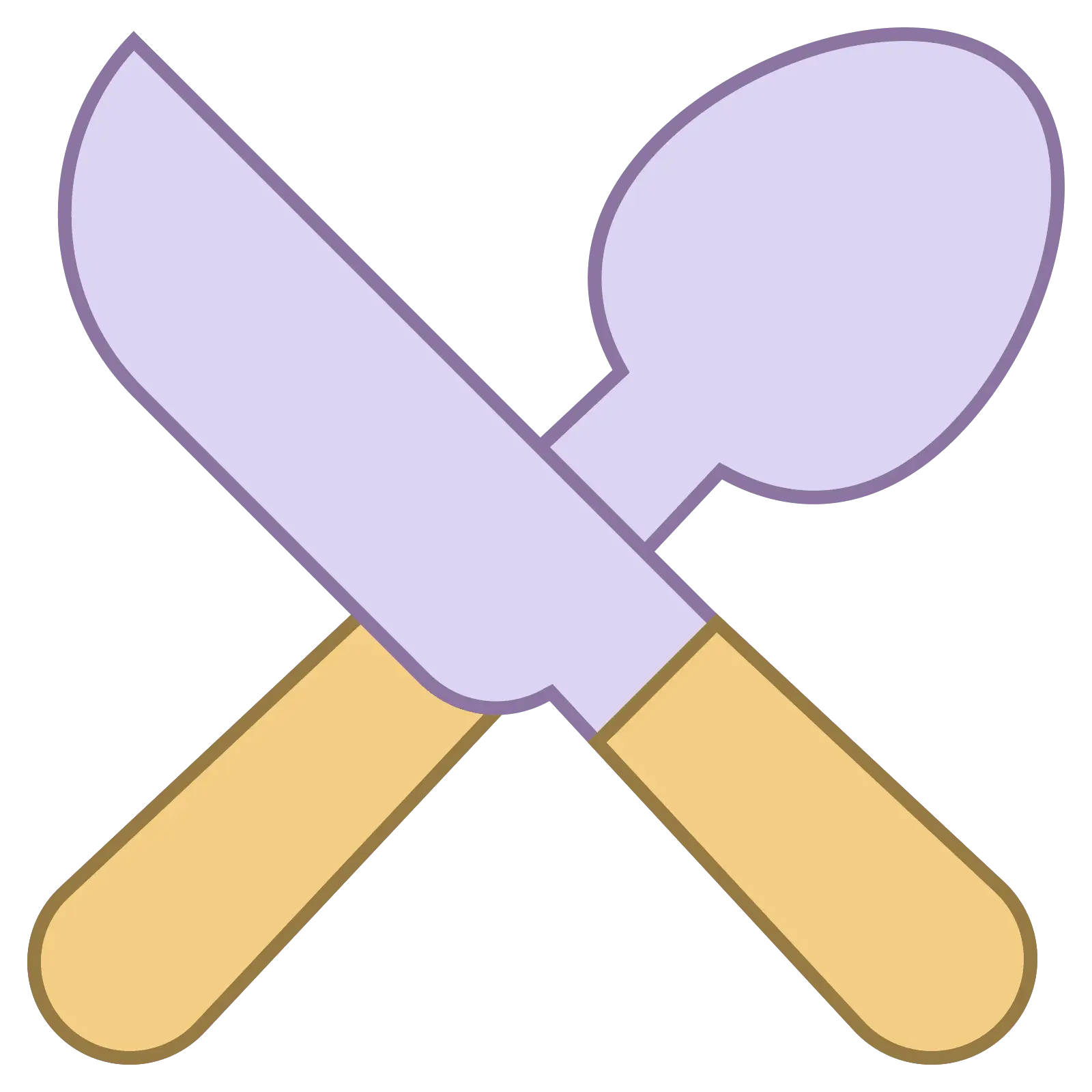 Simple Knife and Spoon Crossed Illustration