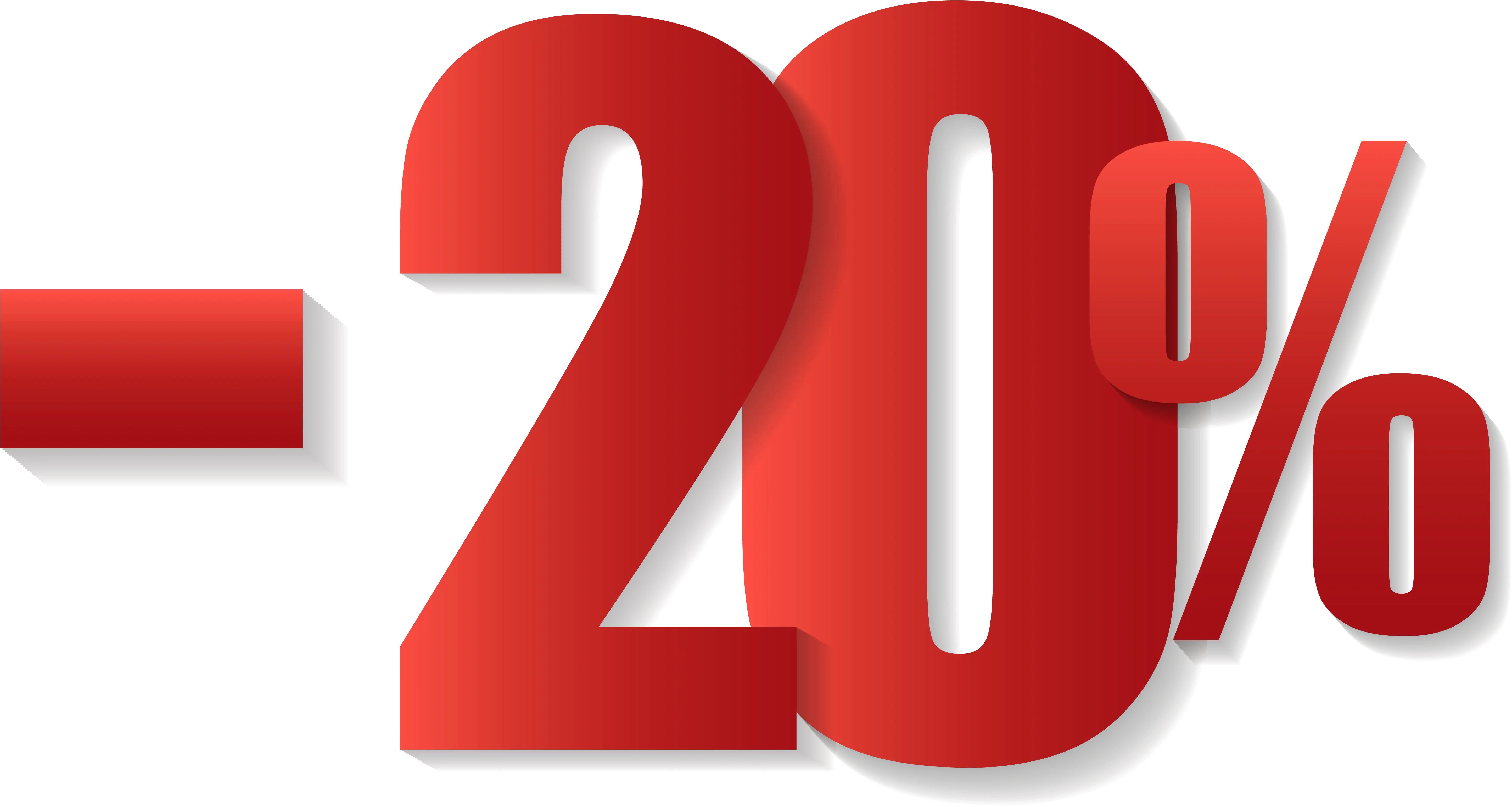 Red -20% Discount Text Design