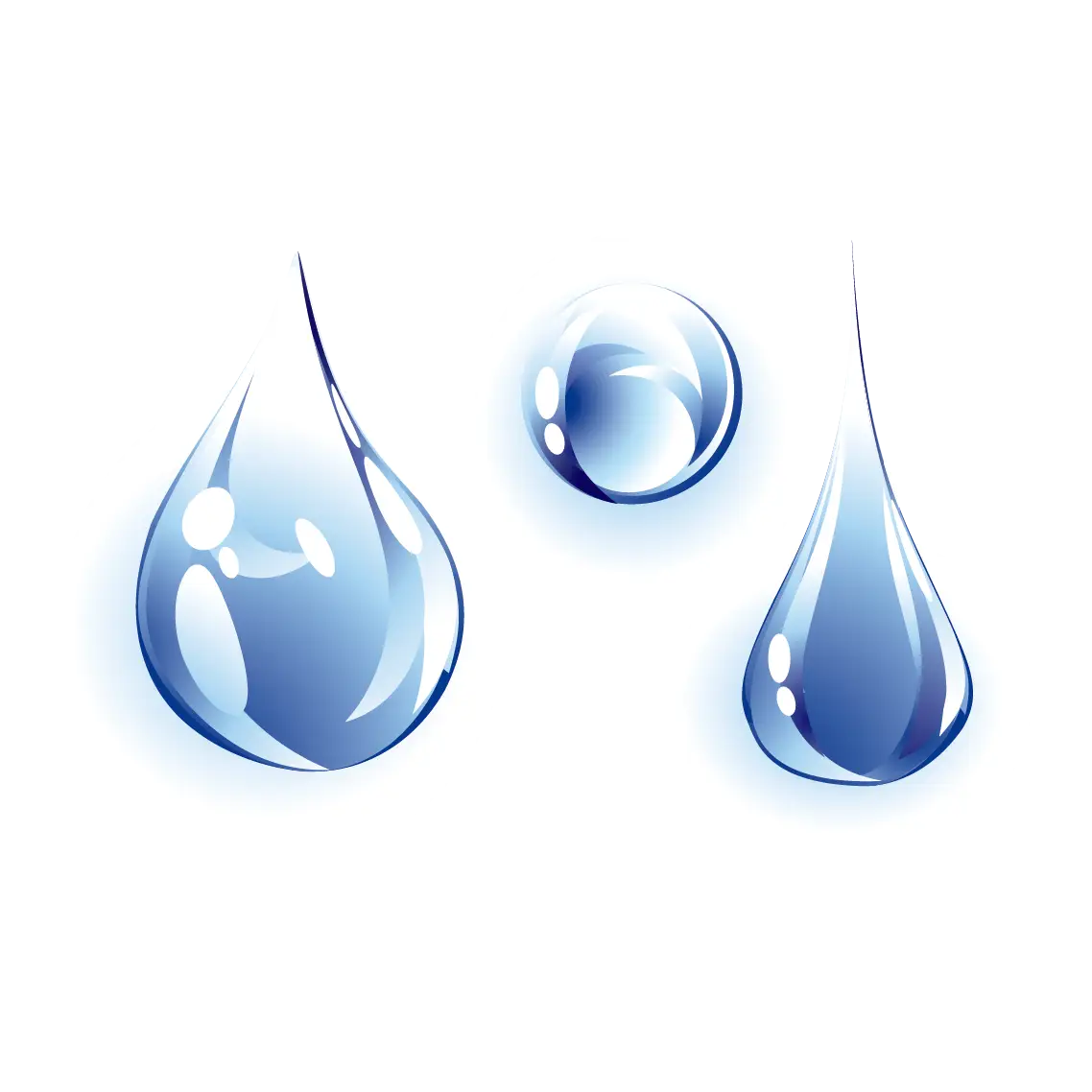 Cartoon Style Water Bubbles and Droplets