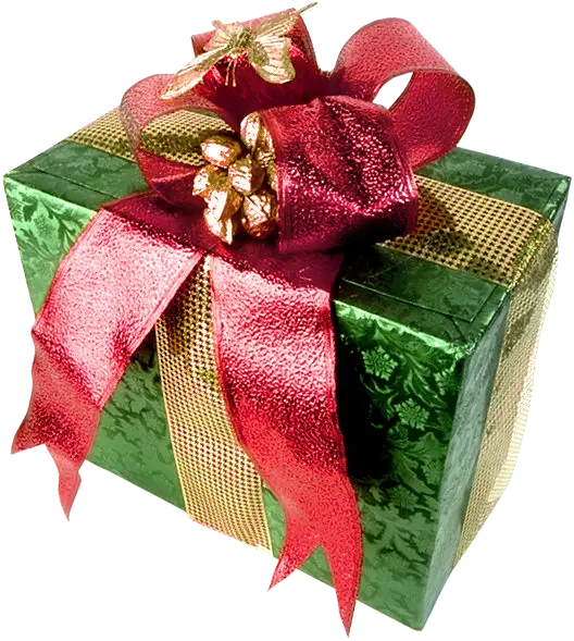 Gift Box with Red Decorative Ribbon and Bow