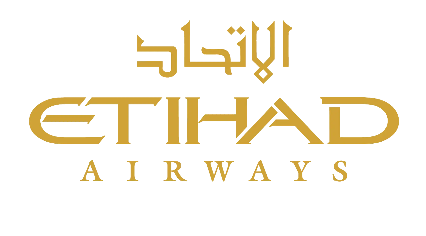 Etihad Airways Logo with Golden Text