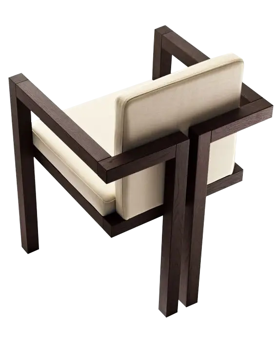 Modern Chair with Wooden Frame and Cushion