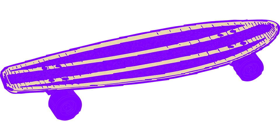 Purple skateboard illustration