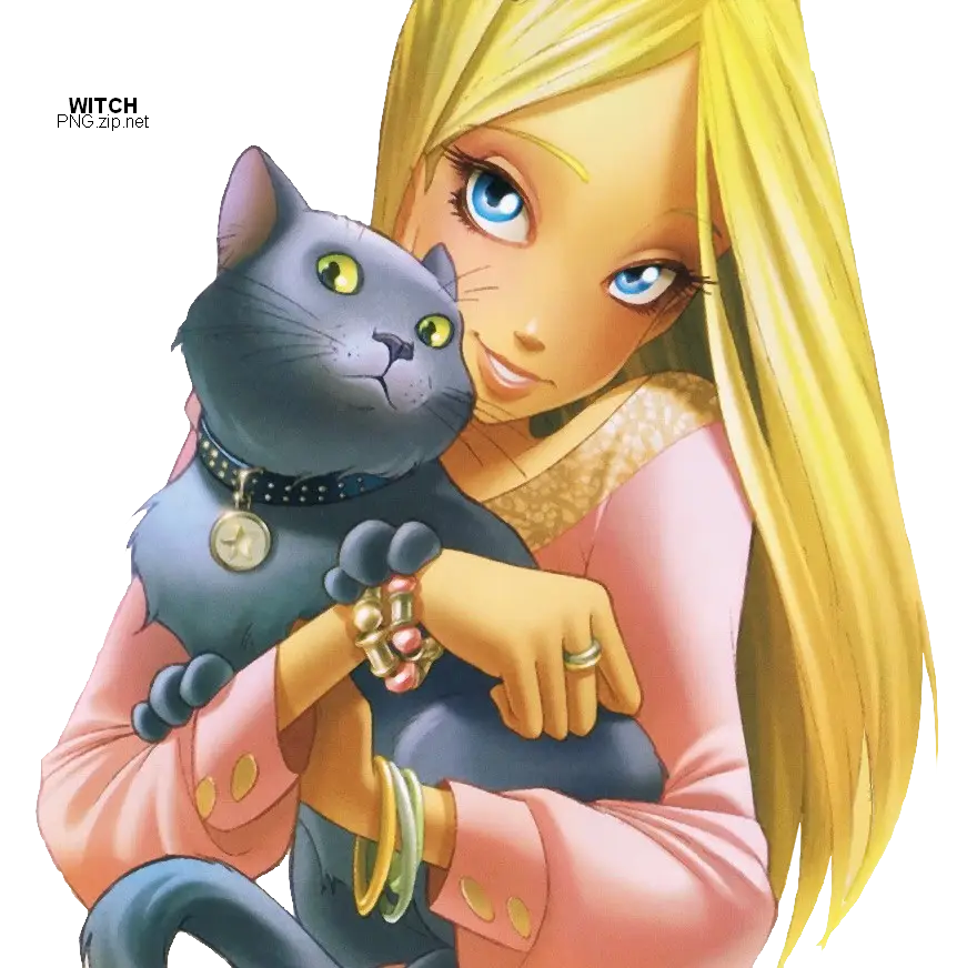 Blonde Girl Holding a Cat
