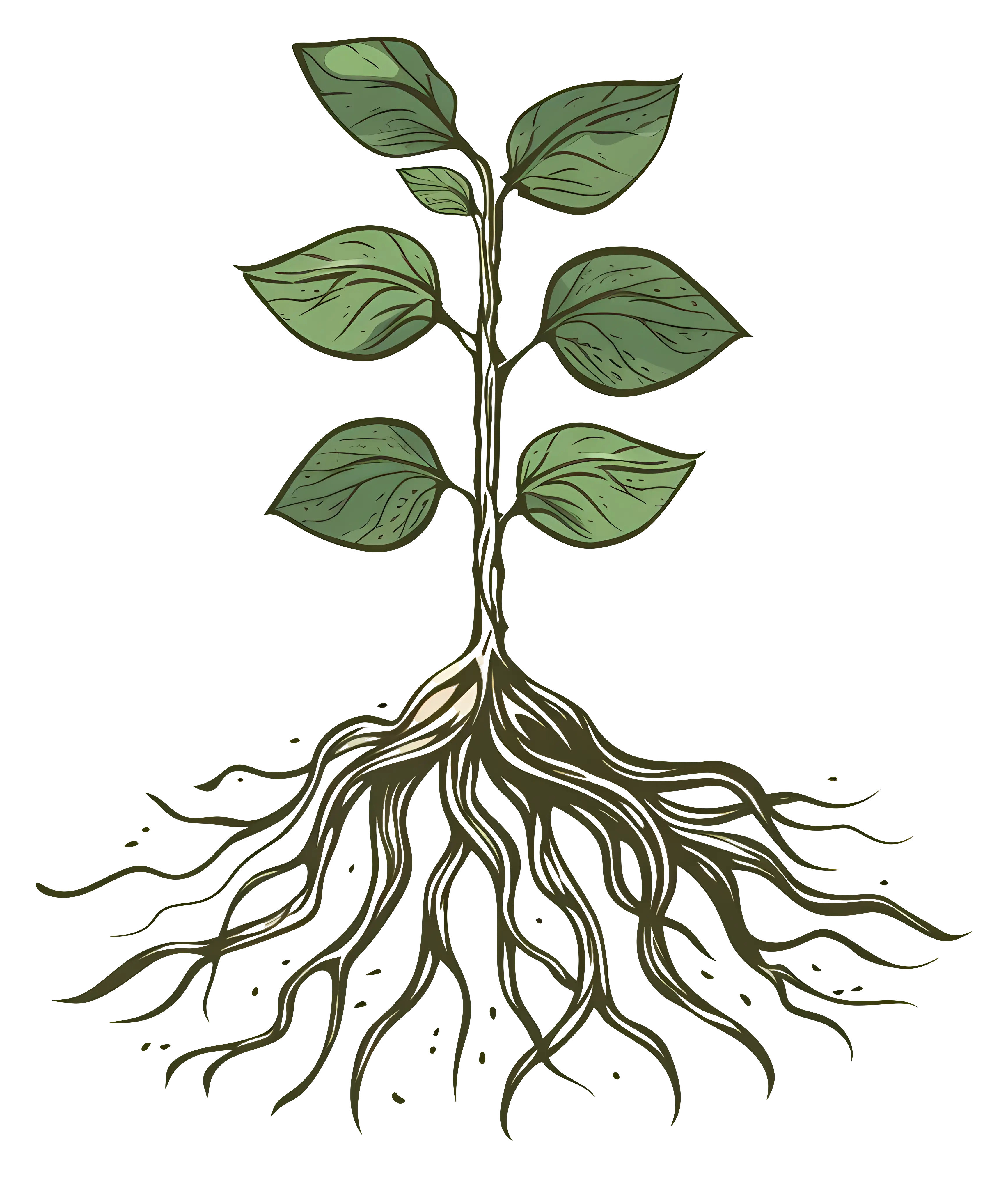 Young Plant with Visible Root System
