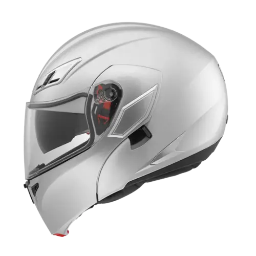 Silver Motorcycle Helmet for Rider Safety